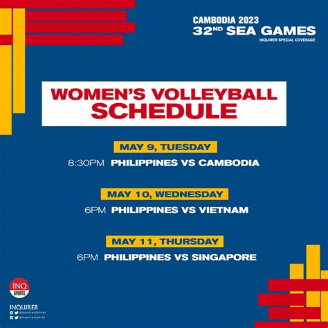 SCHEDULE: Philippine volleyball at the 2023 .